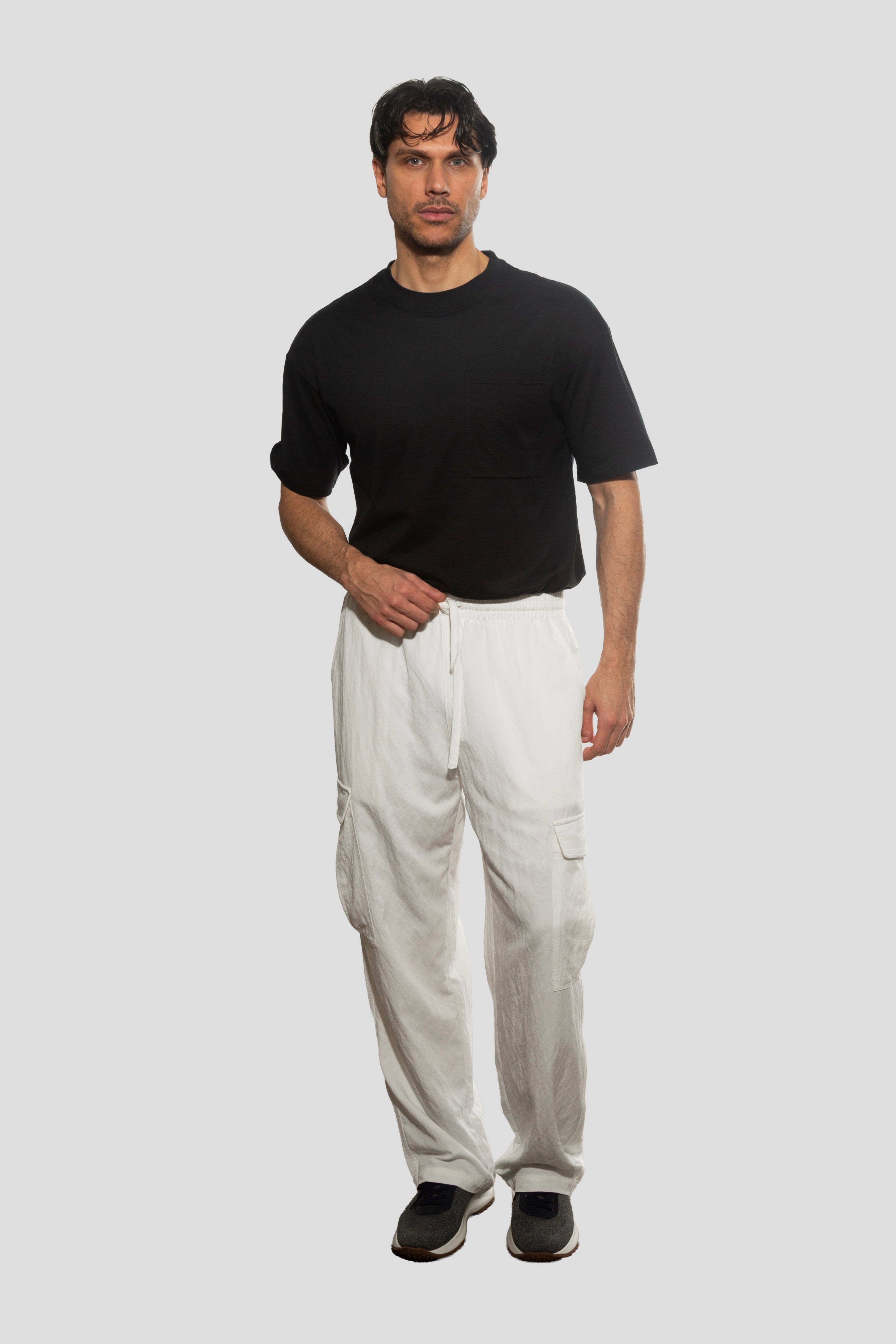 PANTALON CARGO POCHES BLANCHES