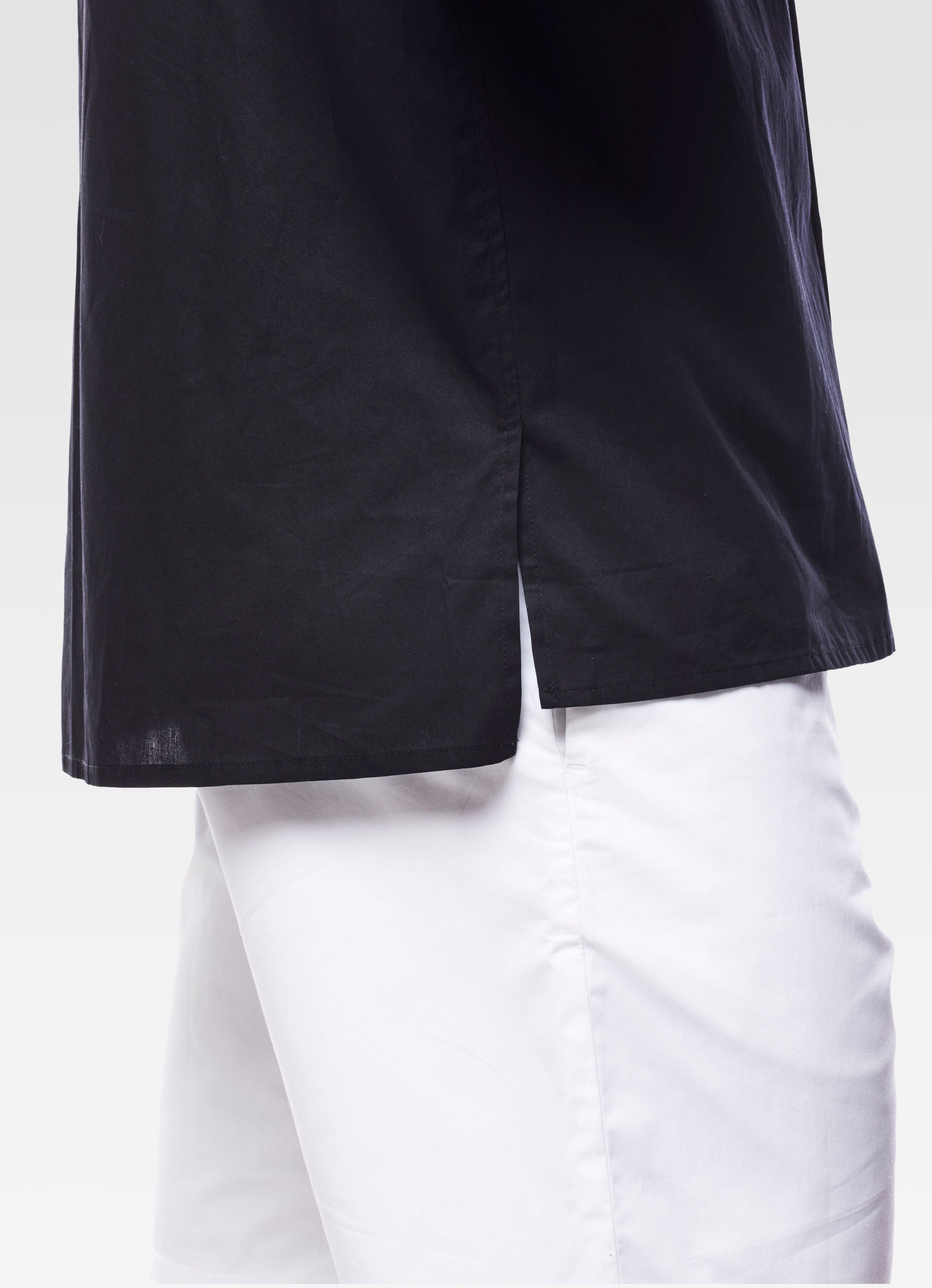 POPLIN COTTON LONG SLEEVED SHIRT BLACK GEMINI