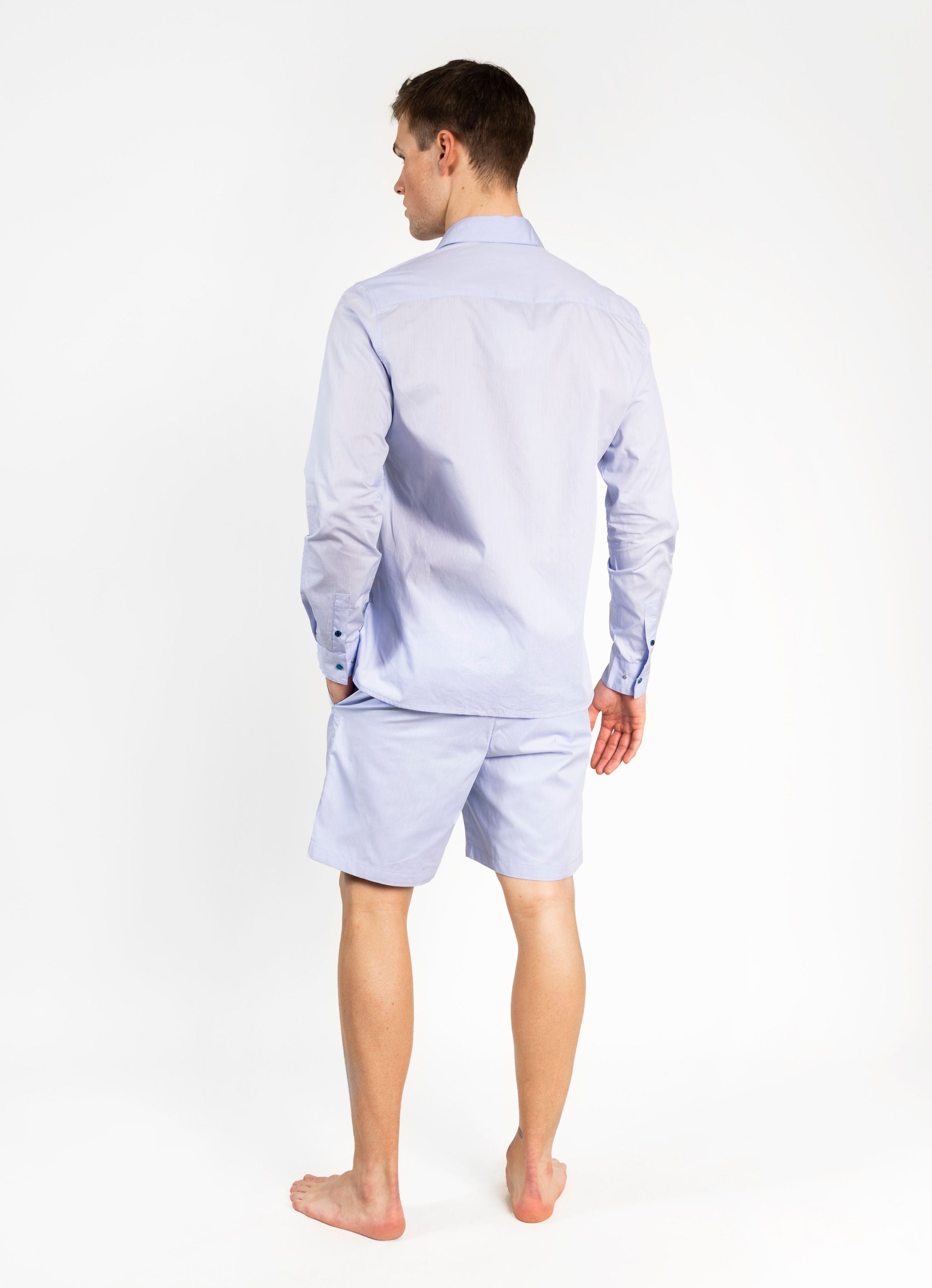 POPLIN COTTON LONG SLEEVED SHIRT BLUE GEMINI