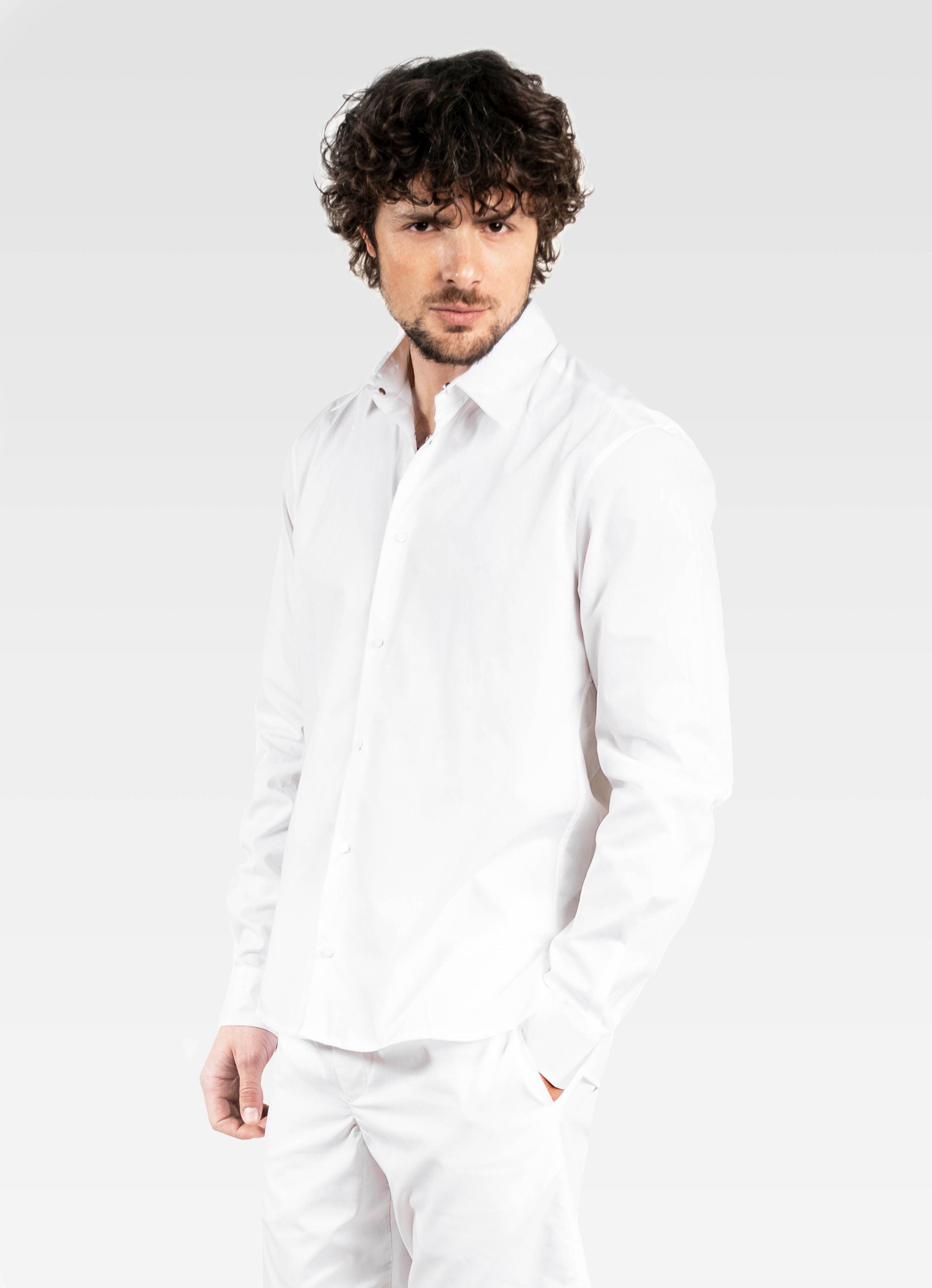 POPLIN COTTON LONG SLEEVED SHIRT WHITE GEMINI