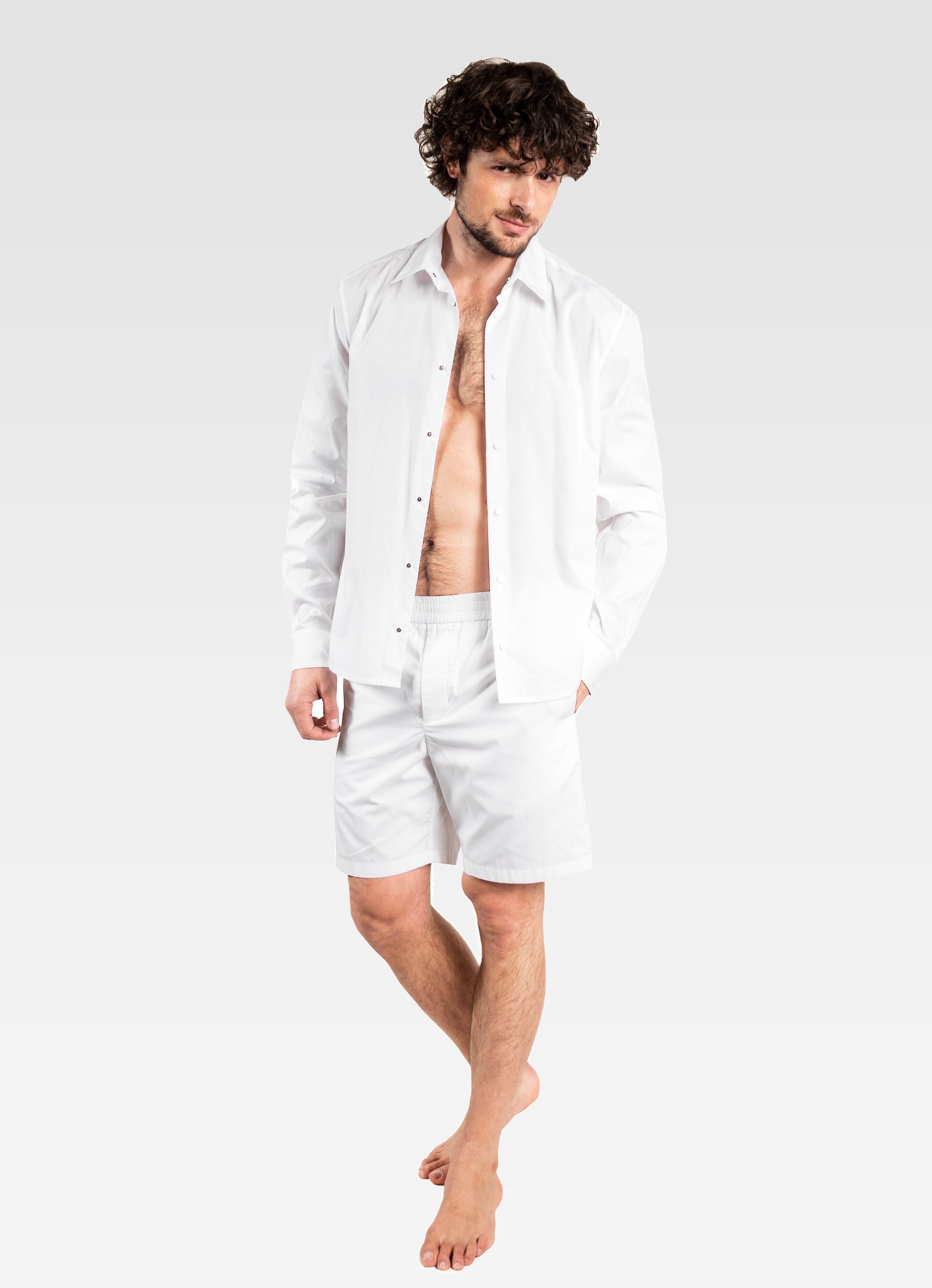 POPLIN COTTON LONG SLEEVED SHIRT WHITE GEMINI