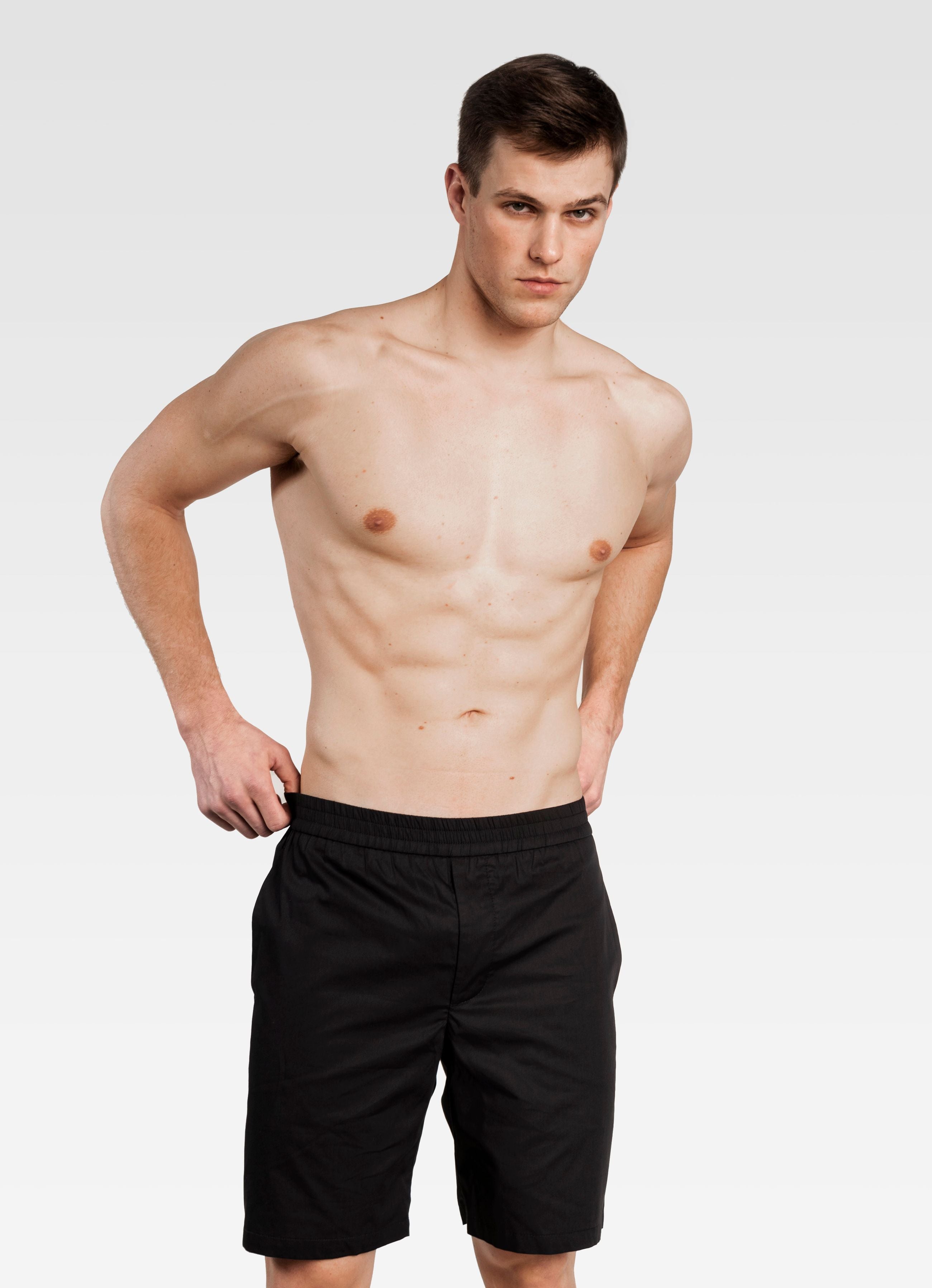 POPLIN COTTON SHORTS BLACK GEMINI
