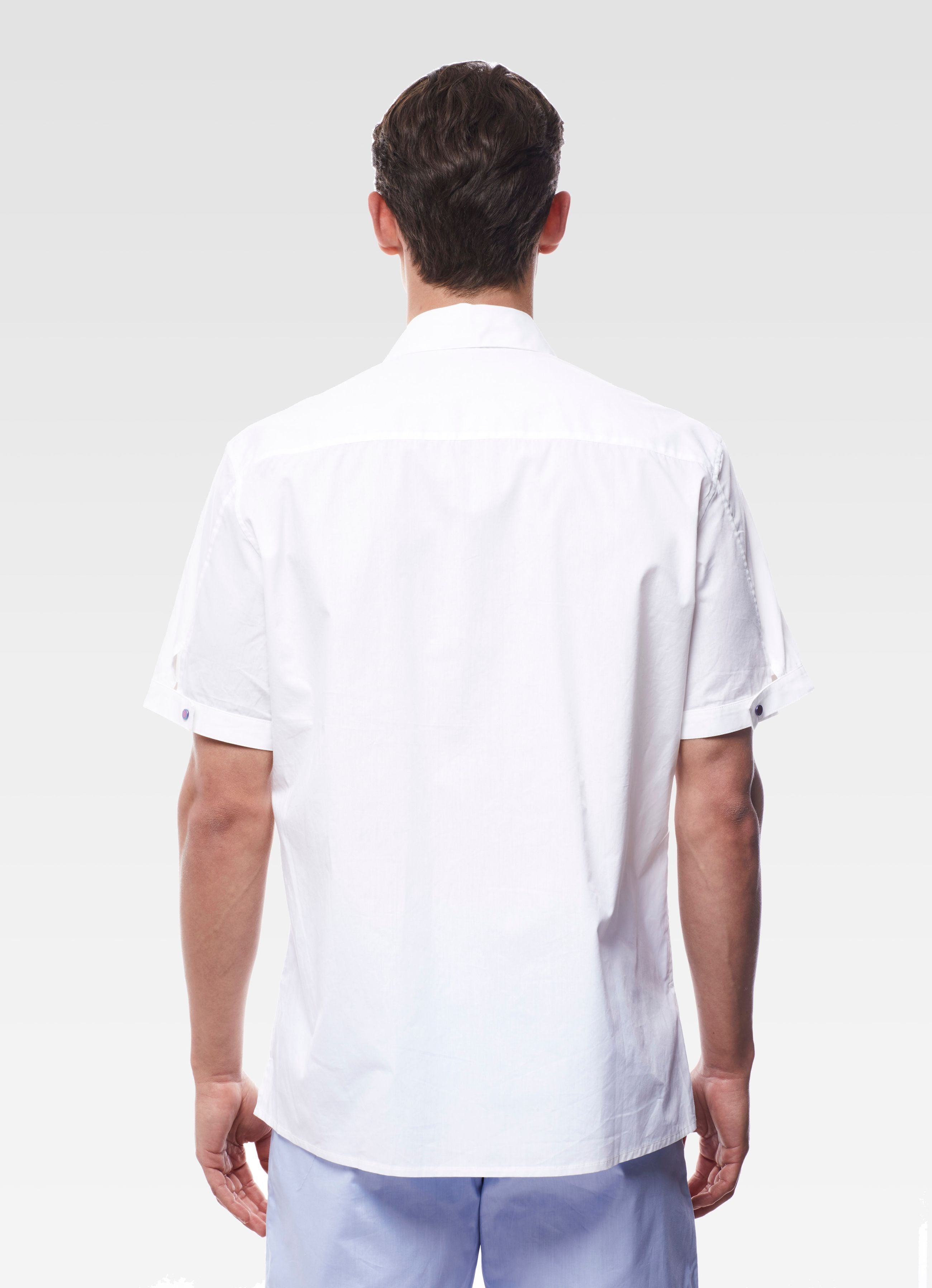 POPLIN COTTON SHORT SLEEVED SHIRT WHITE GEMINI
