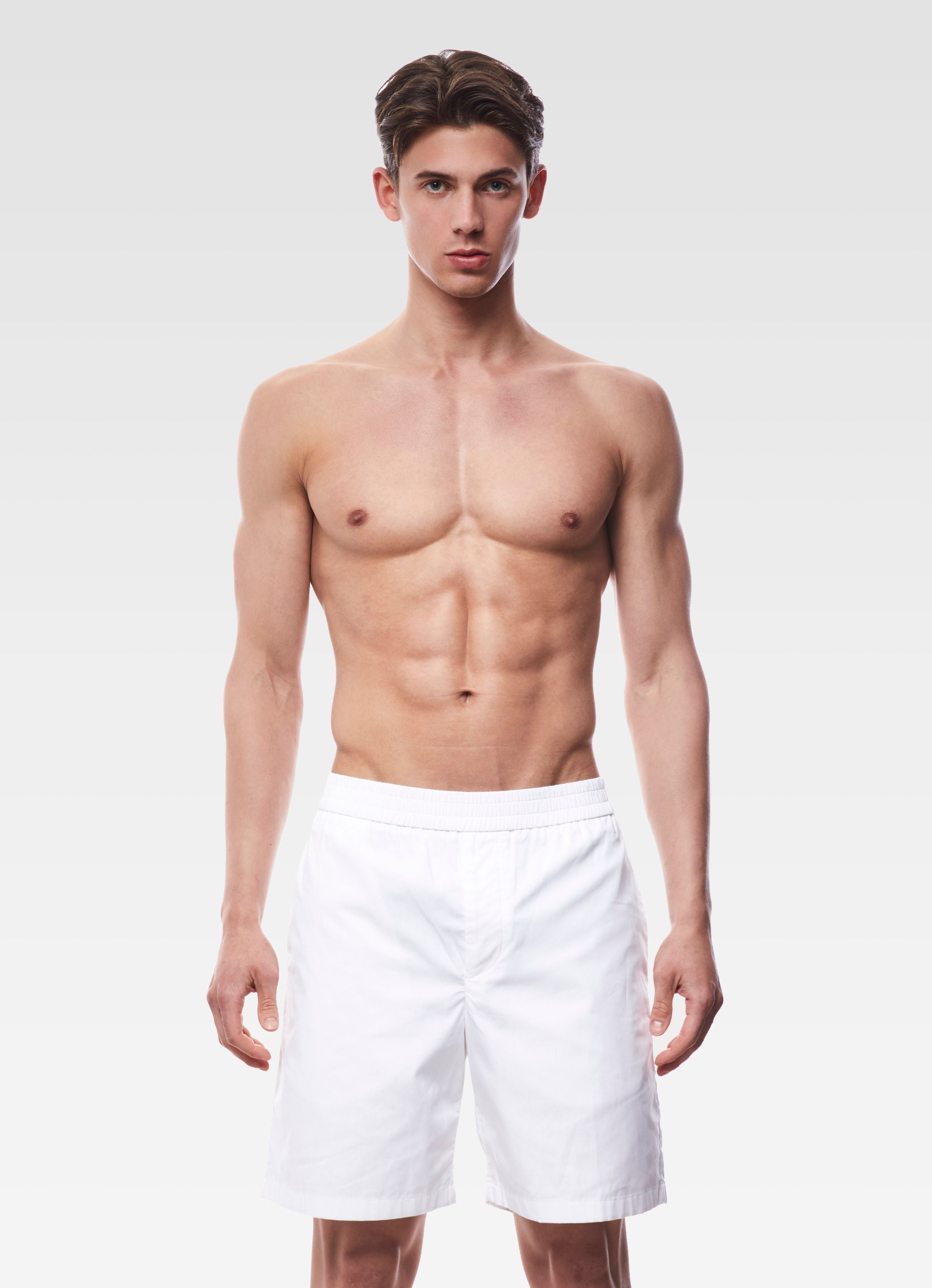 POPLIN COTTON SHORTS WHITE GEMINI