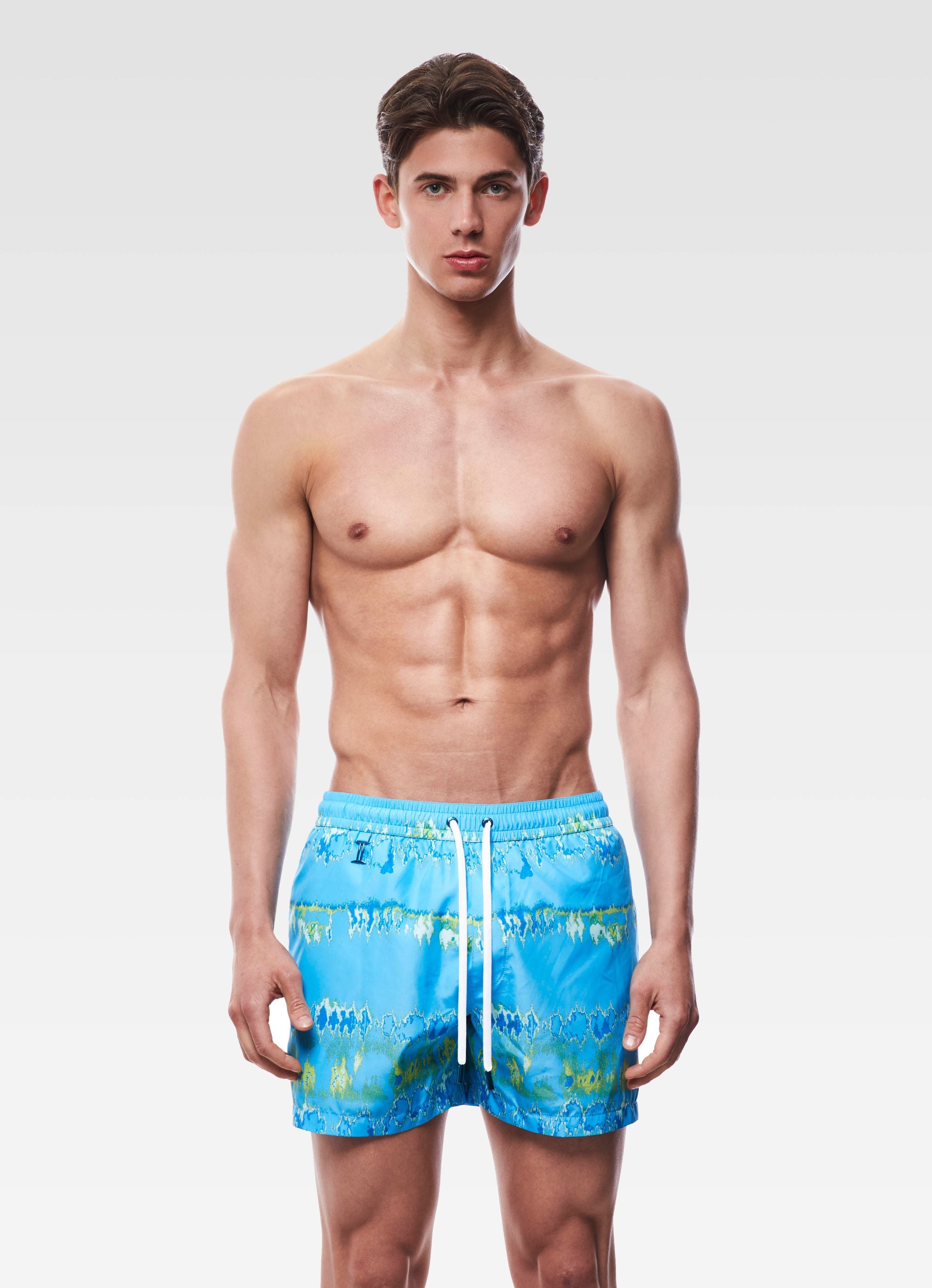 SWIM SHORTS REGULAR LIGHT BLUE DYED GEMINI