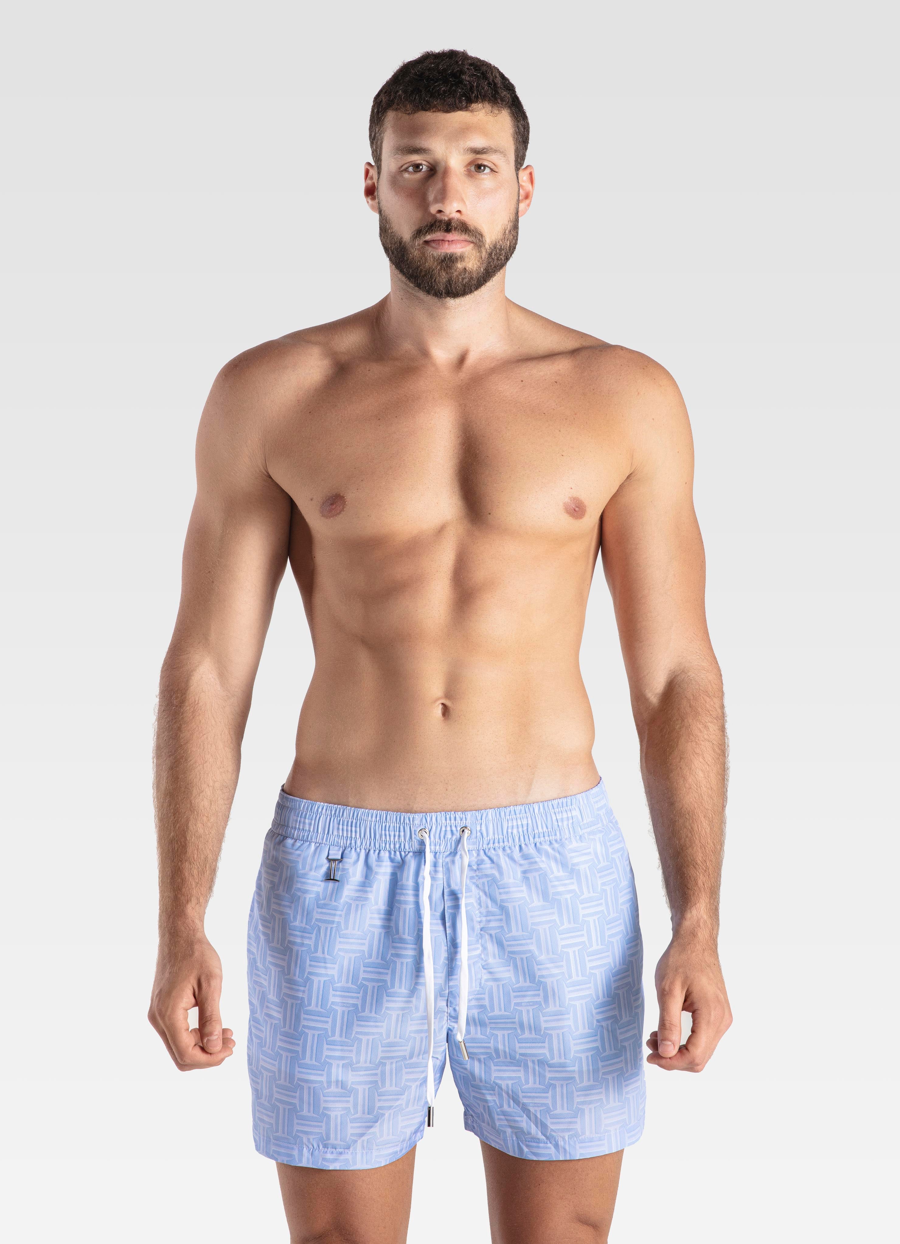 SWIM SHORTS REGULAR MONOGRAM BLUE GEMINI