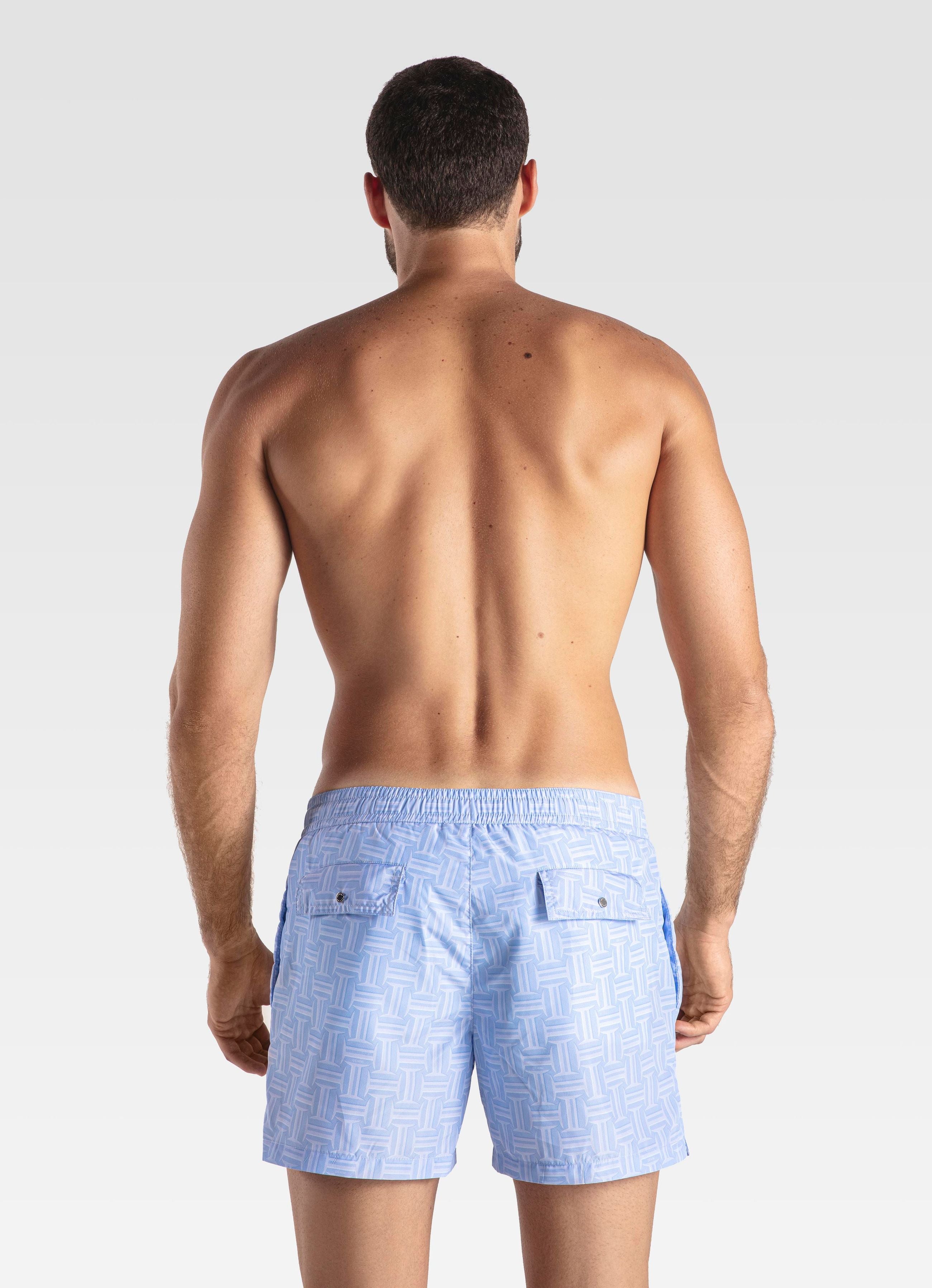 SWIM SHORTS REGULAR MONOGRAM BLUE GEMINI