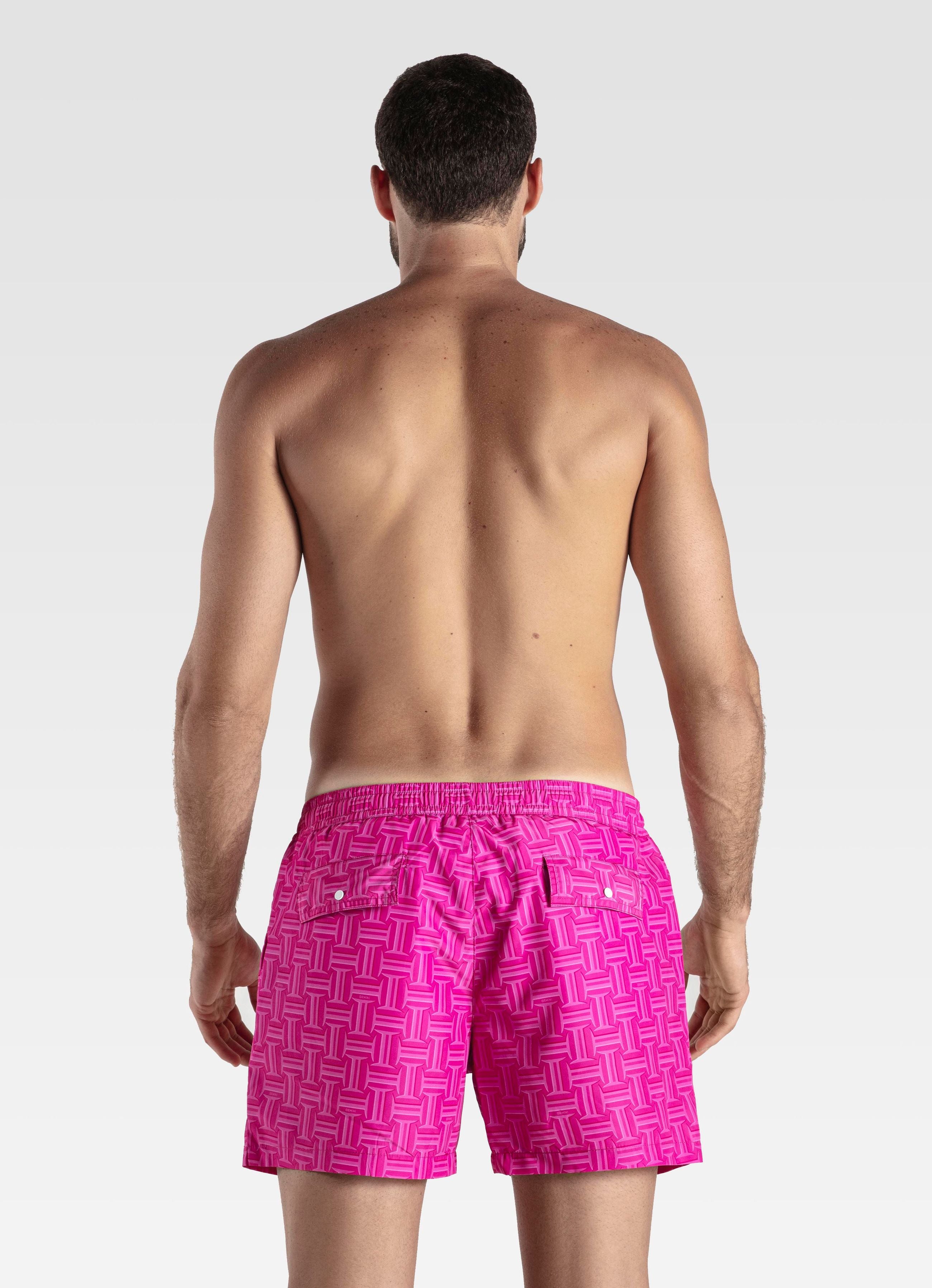 SWIM SHORTS REGULAR MONOGRAM FUXIA GEMINI