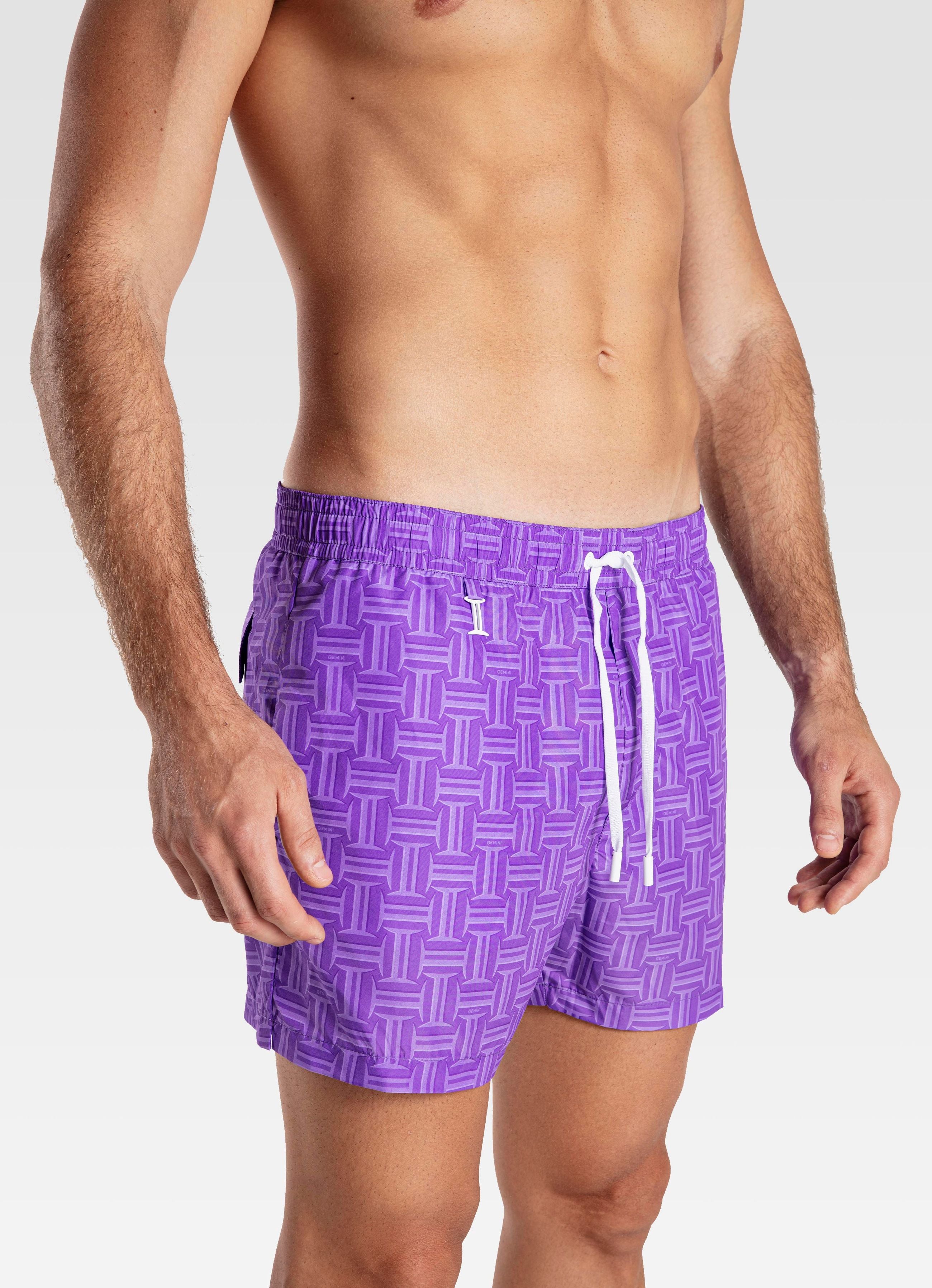 SWIM SHORTS REGULAR MONOGRAM VIOLET GEMINI