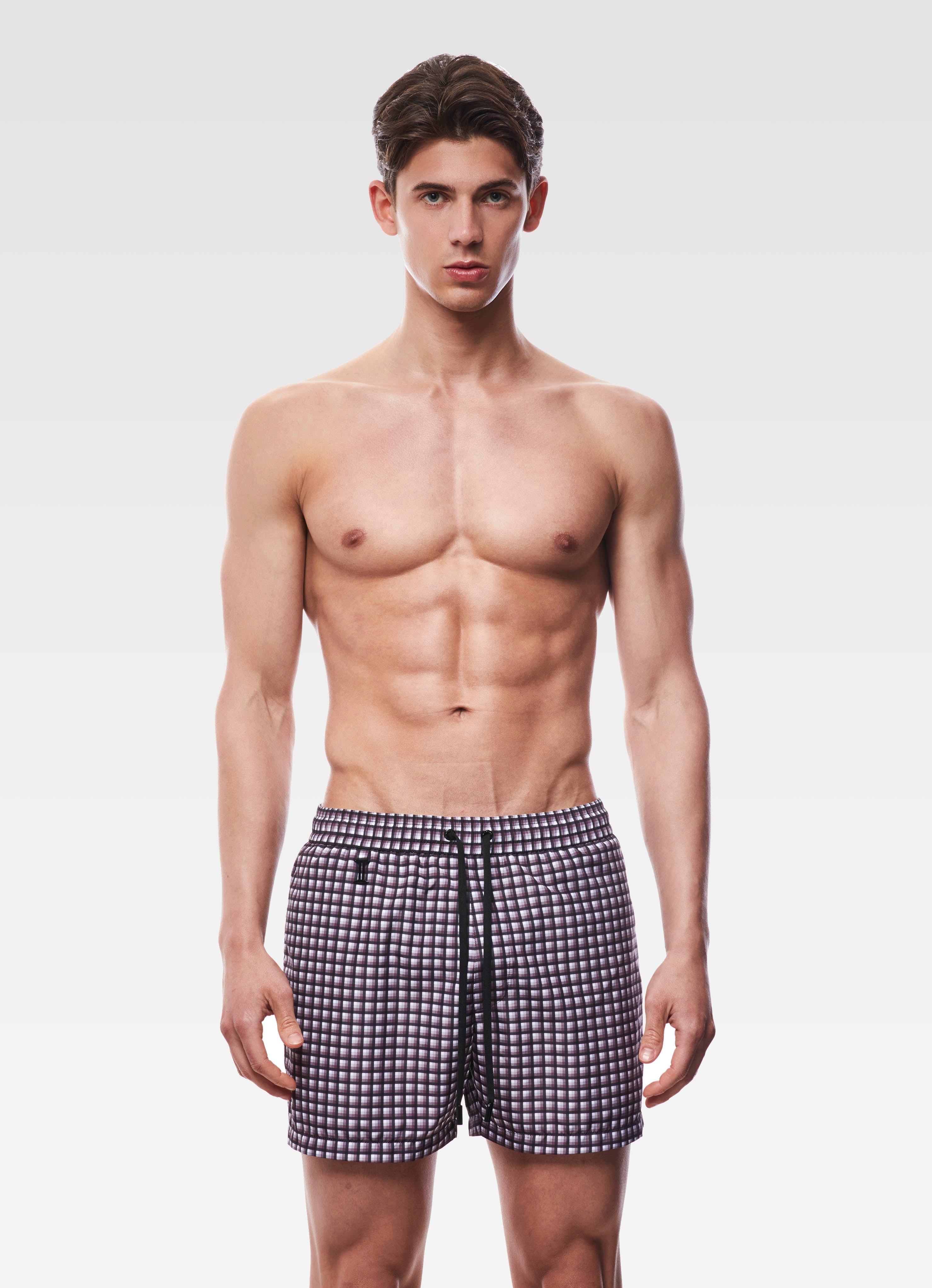 SWIM SHORTS REGULAR OPTICAL BROWN GEMINI