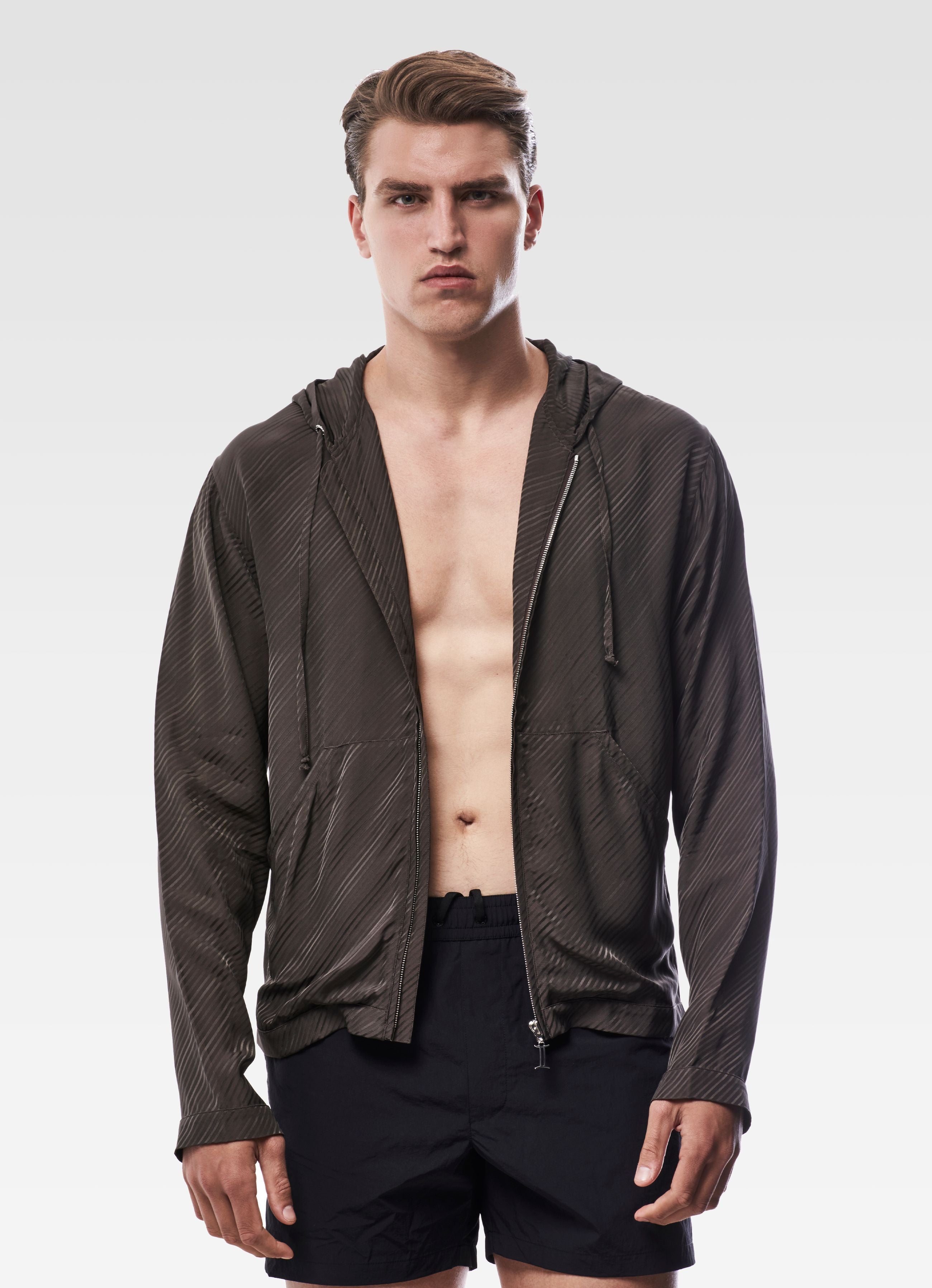 VISCOSE HOODIE BROWN GEMINI