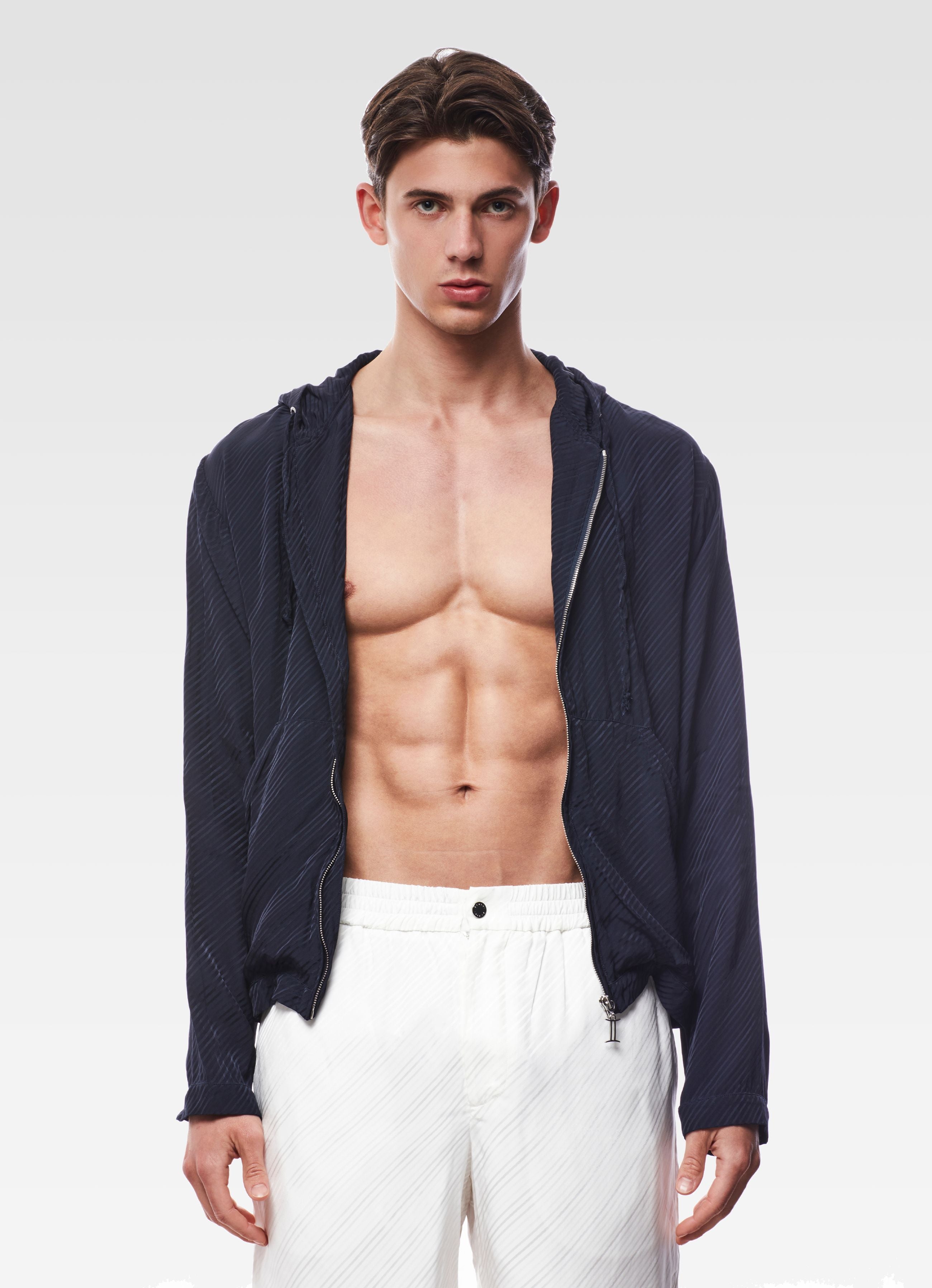 VISCOSE HOODIE NAVY BLUE GEMINI