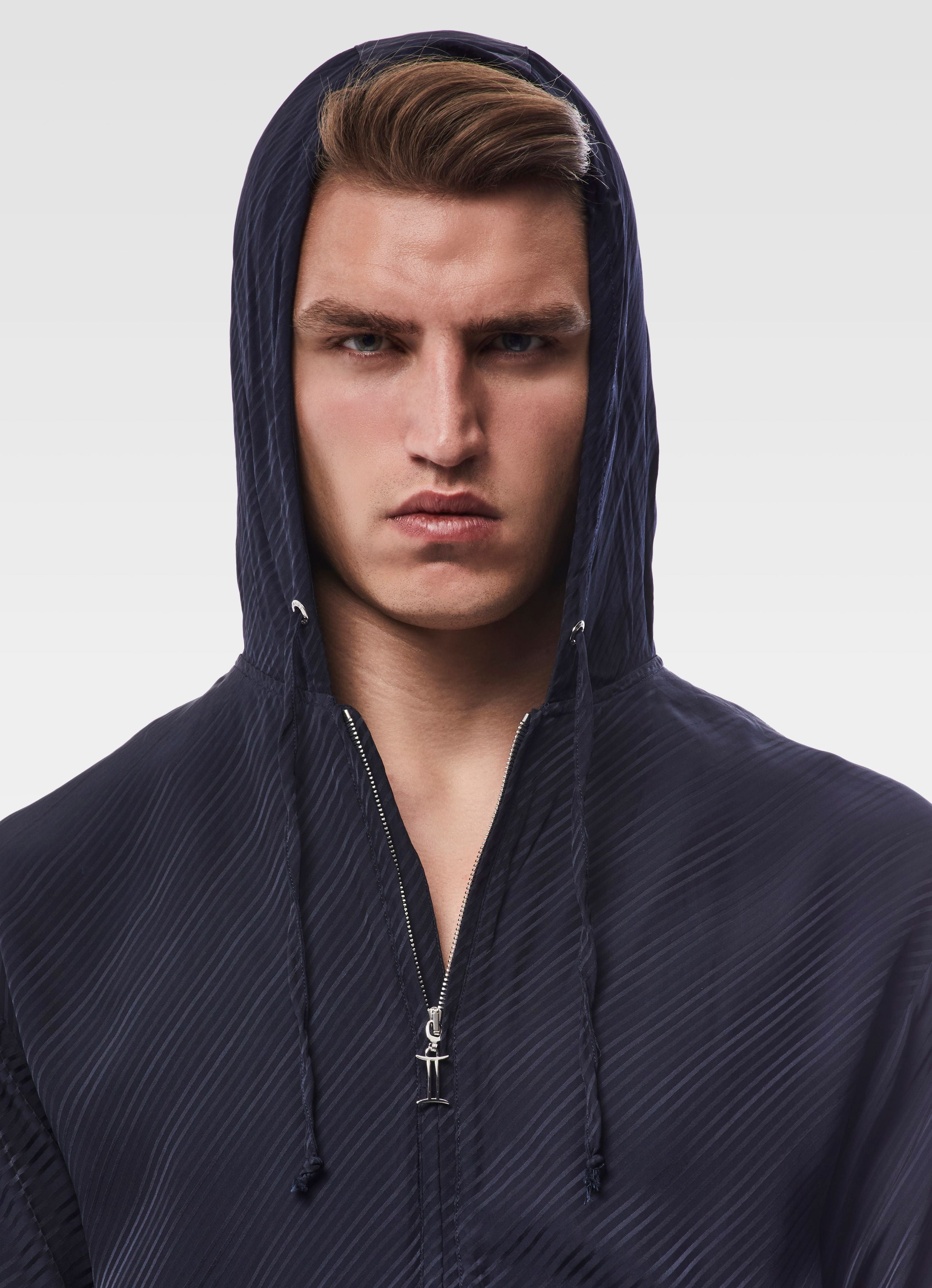 VISCOSE HOODIE NAVY BLUE GEMINI