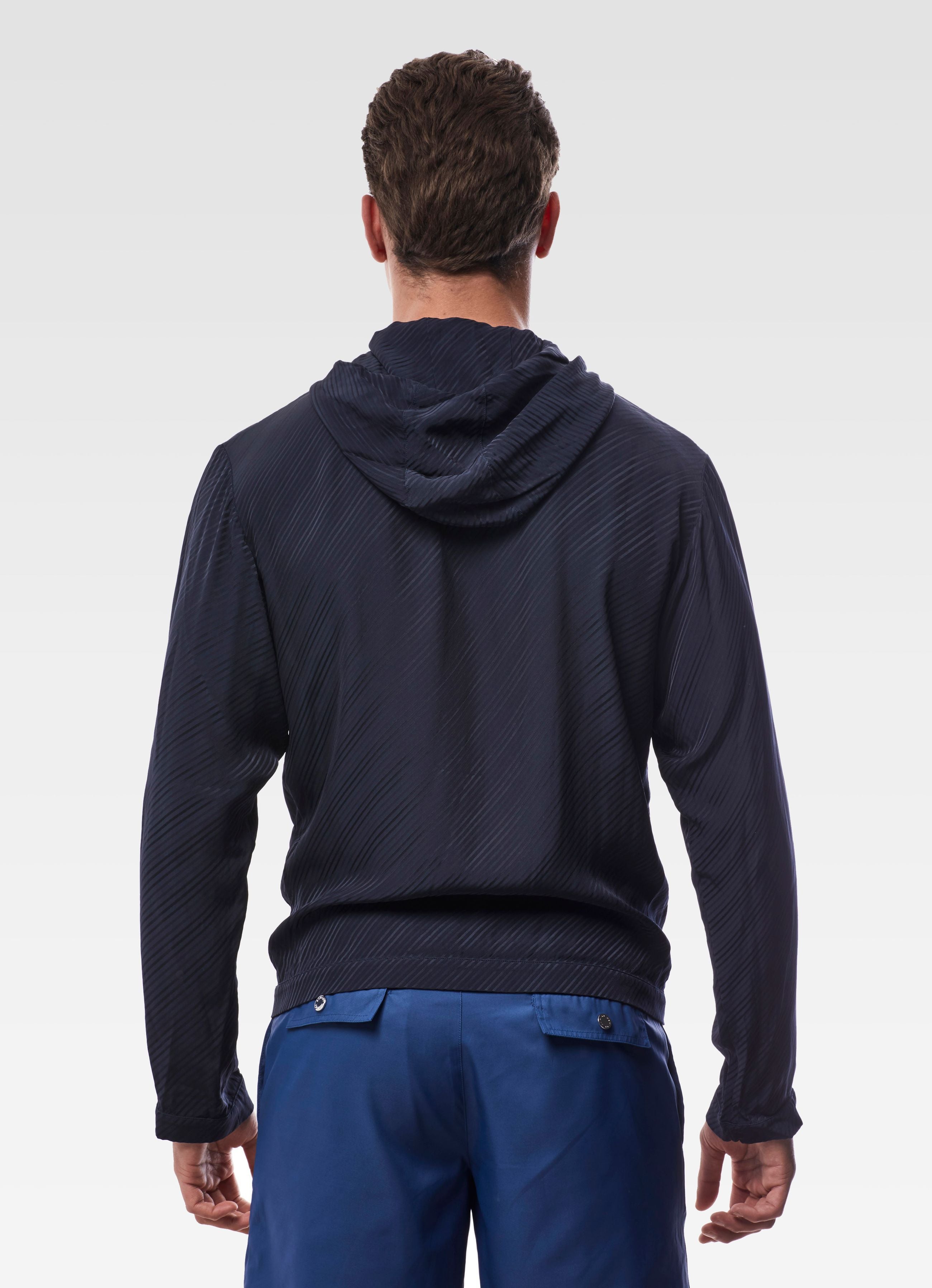 VISCOSE HOODIE NAVY BLUE GEMINI