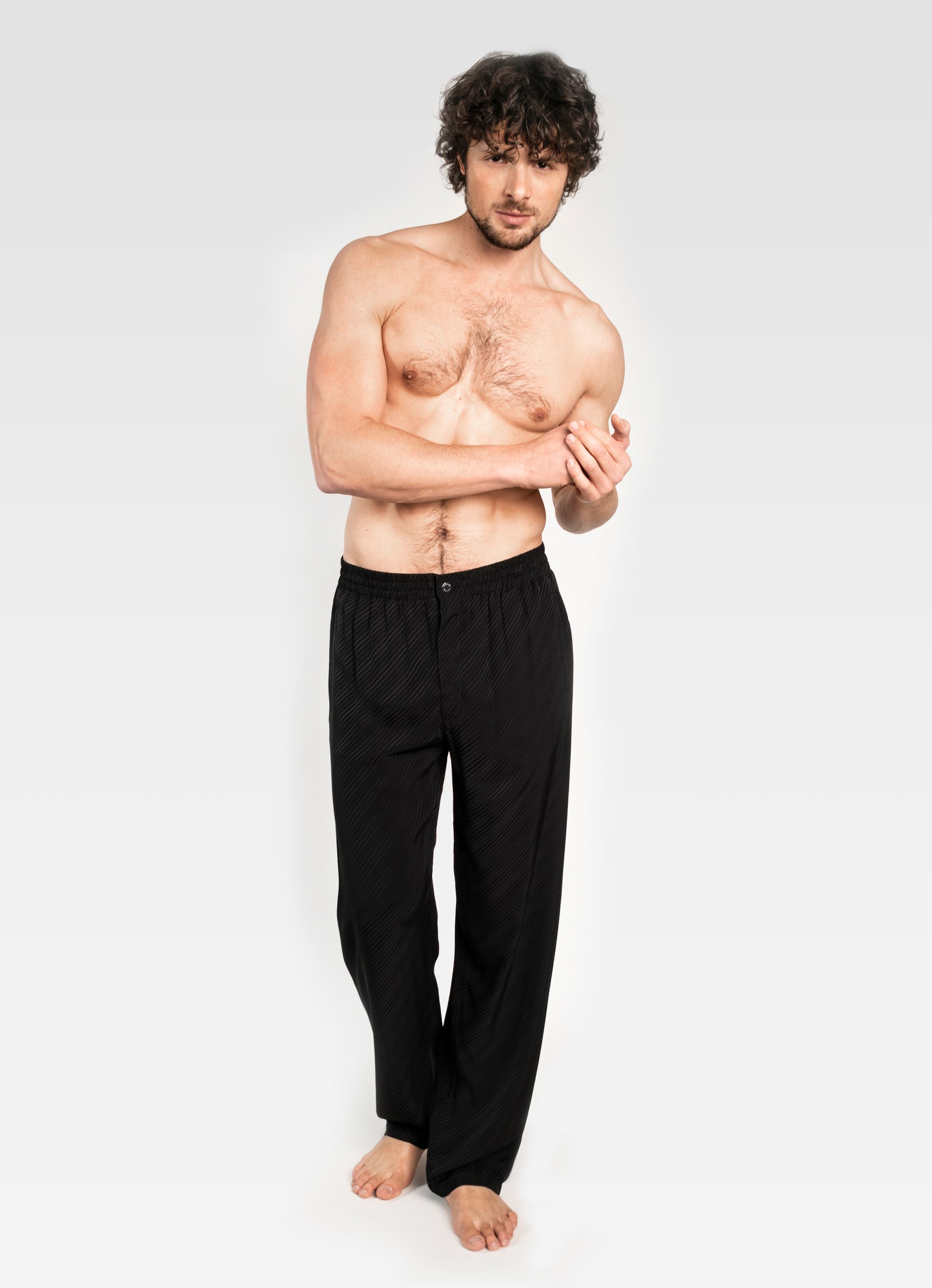 VISCOSE TROUSERS BLACK GEMINI