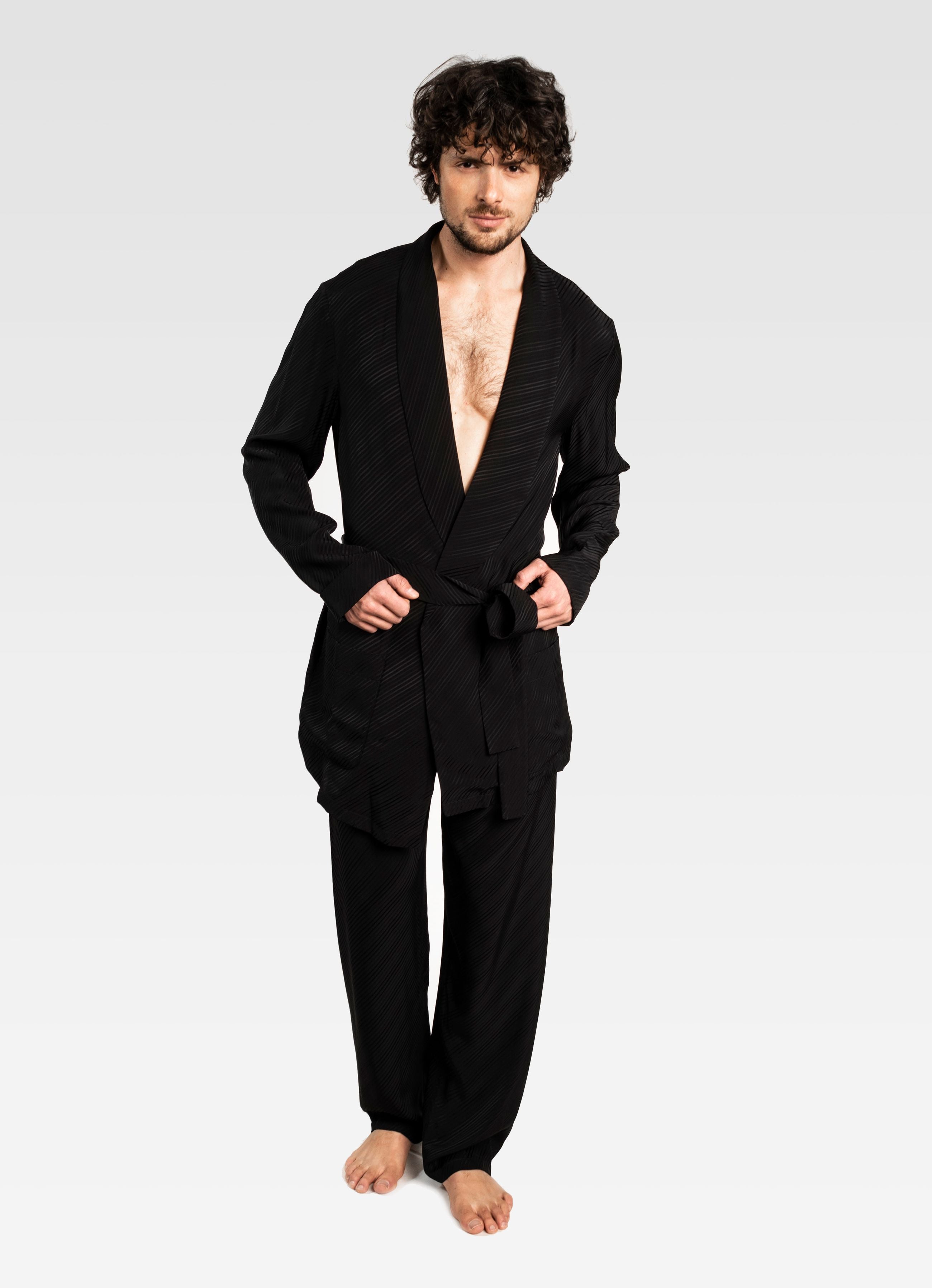 VISCOSE TROUSERS BLACK GEMINI