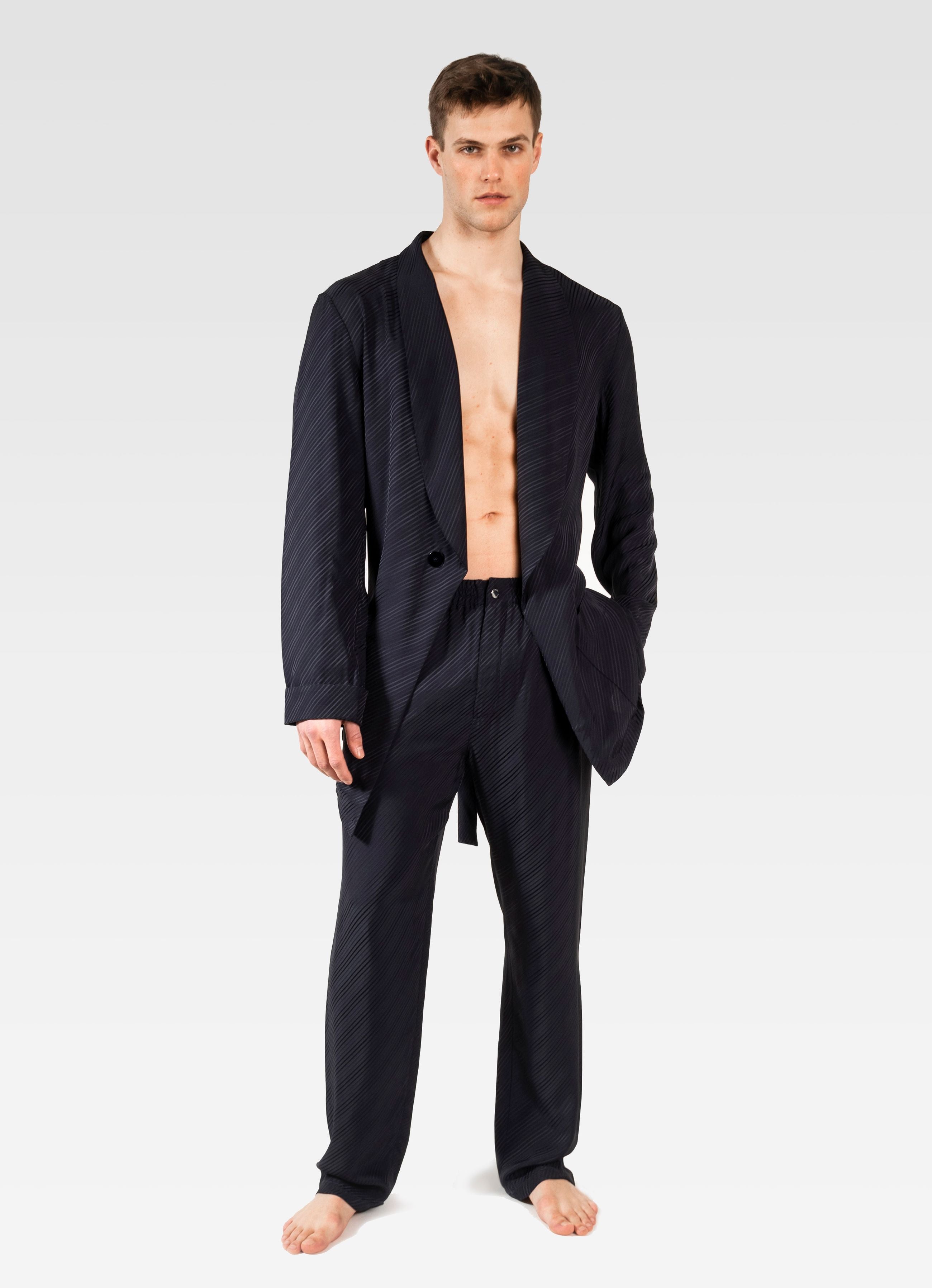 VISCOSE TROUSERS NAVY BLUE GEMINI