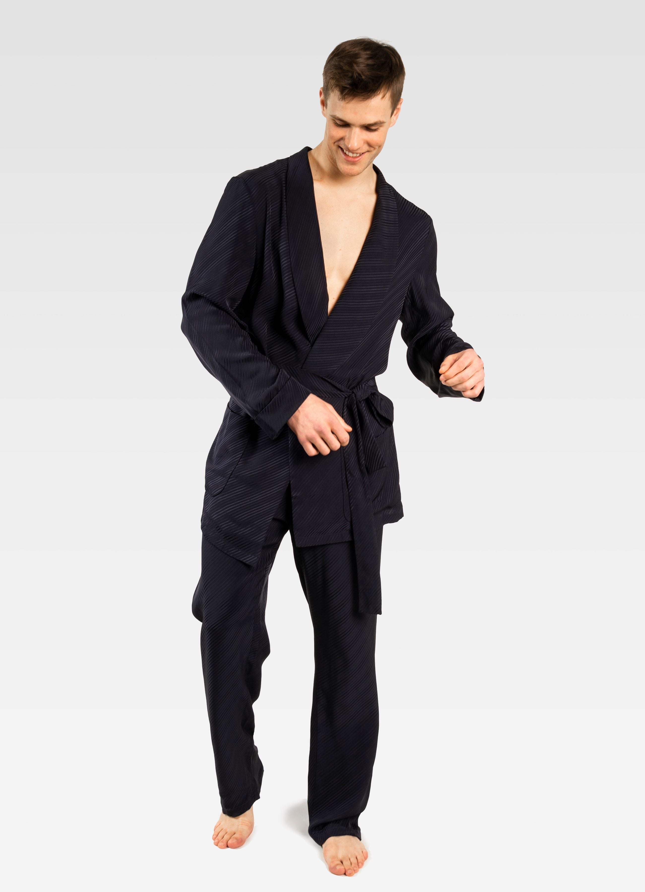VISCOSE TROUSERS NAVY BLUE GEMINI