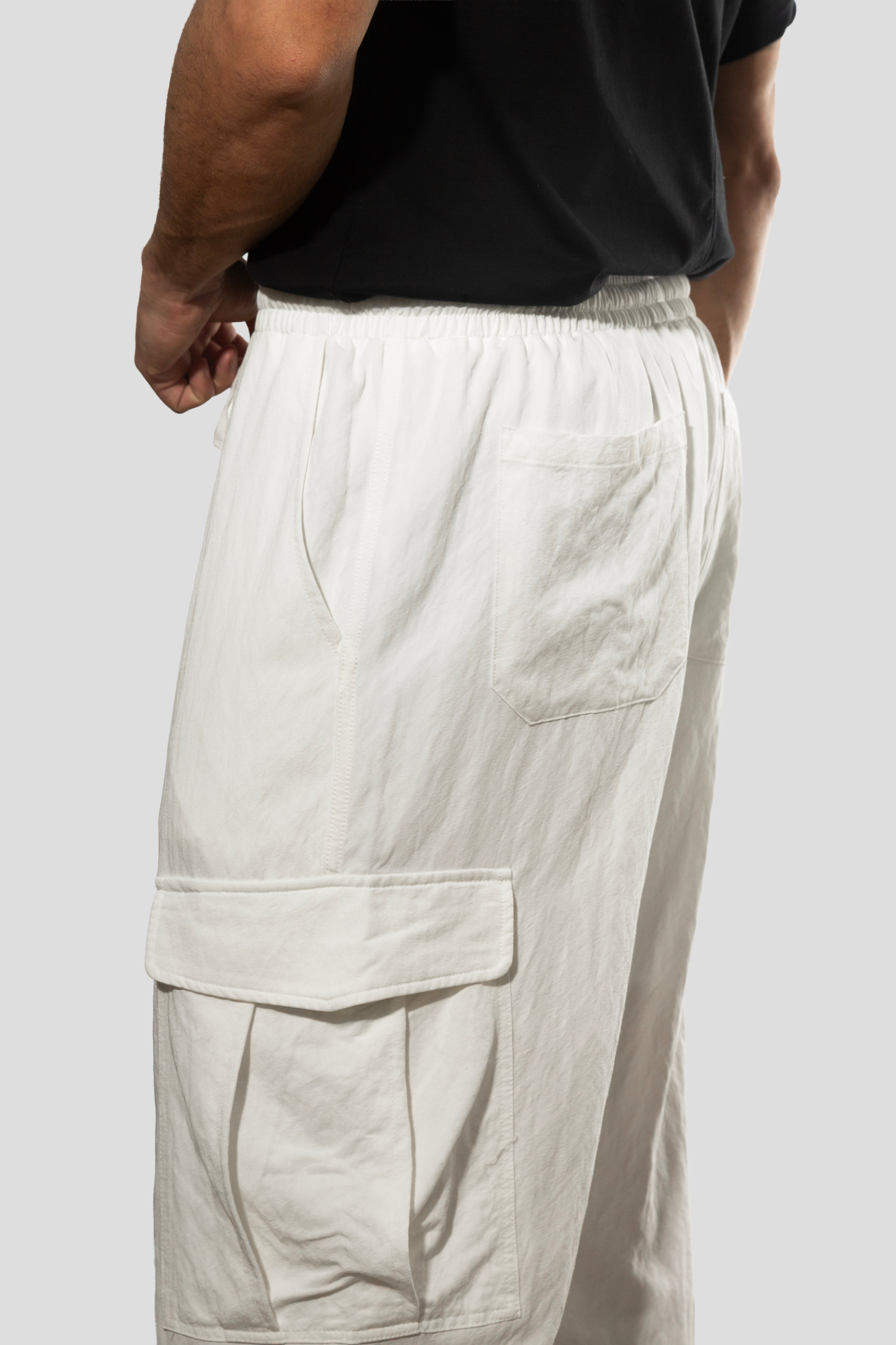 PANTALON CARGO POCHES BLANCHES