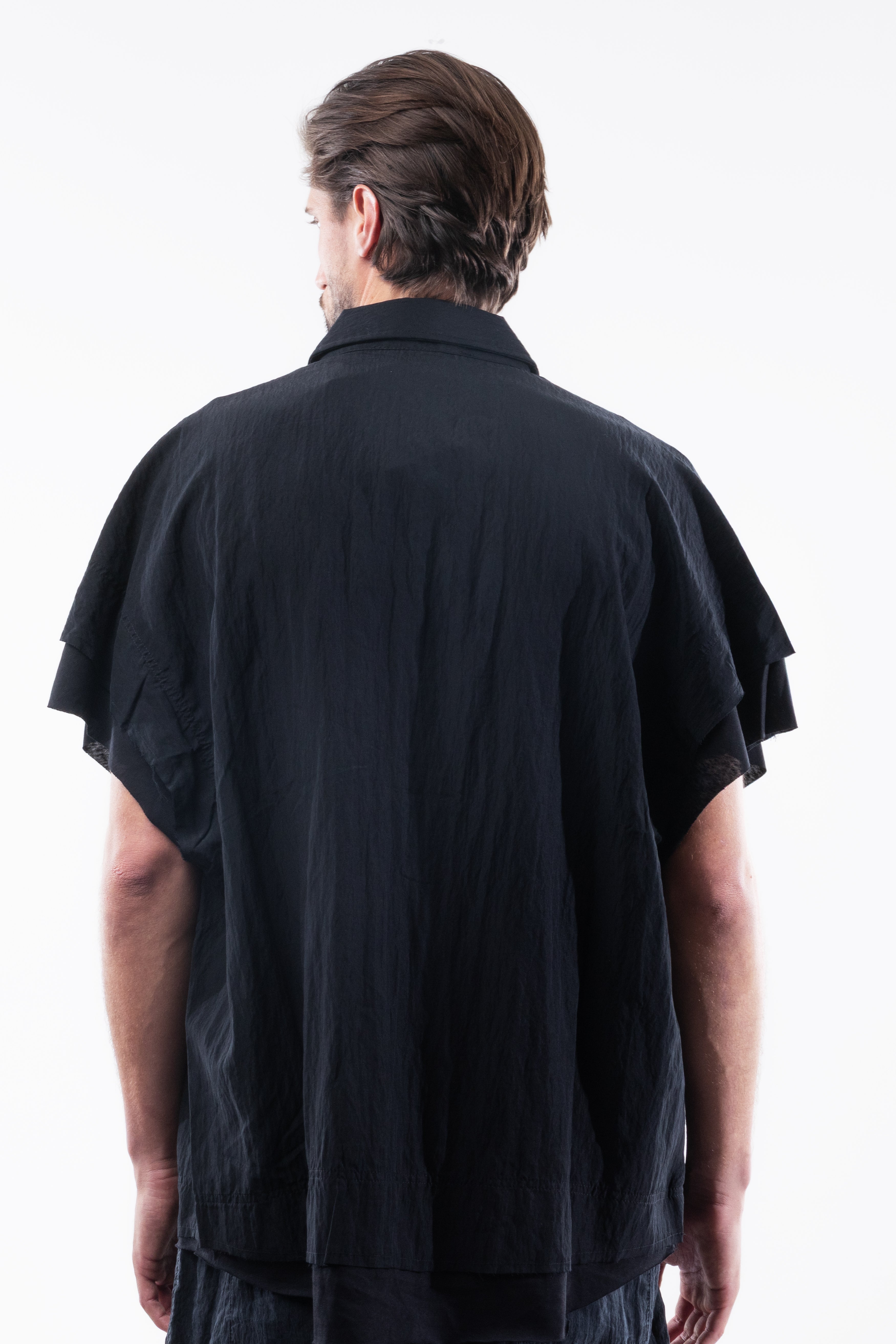 WRINKLED FABRIC SHIRT BLACK