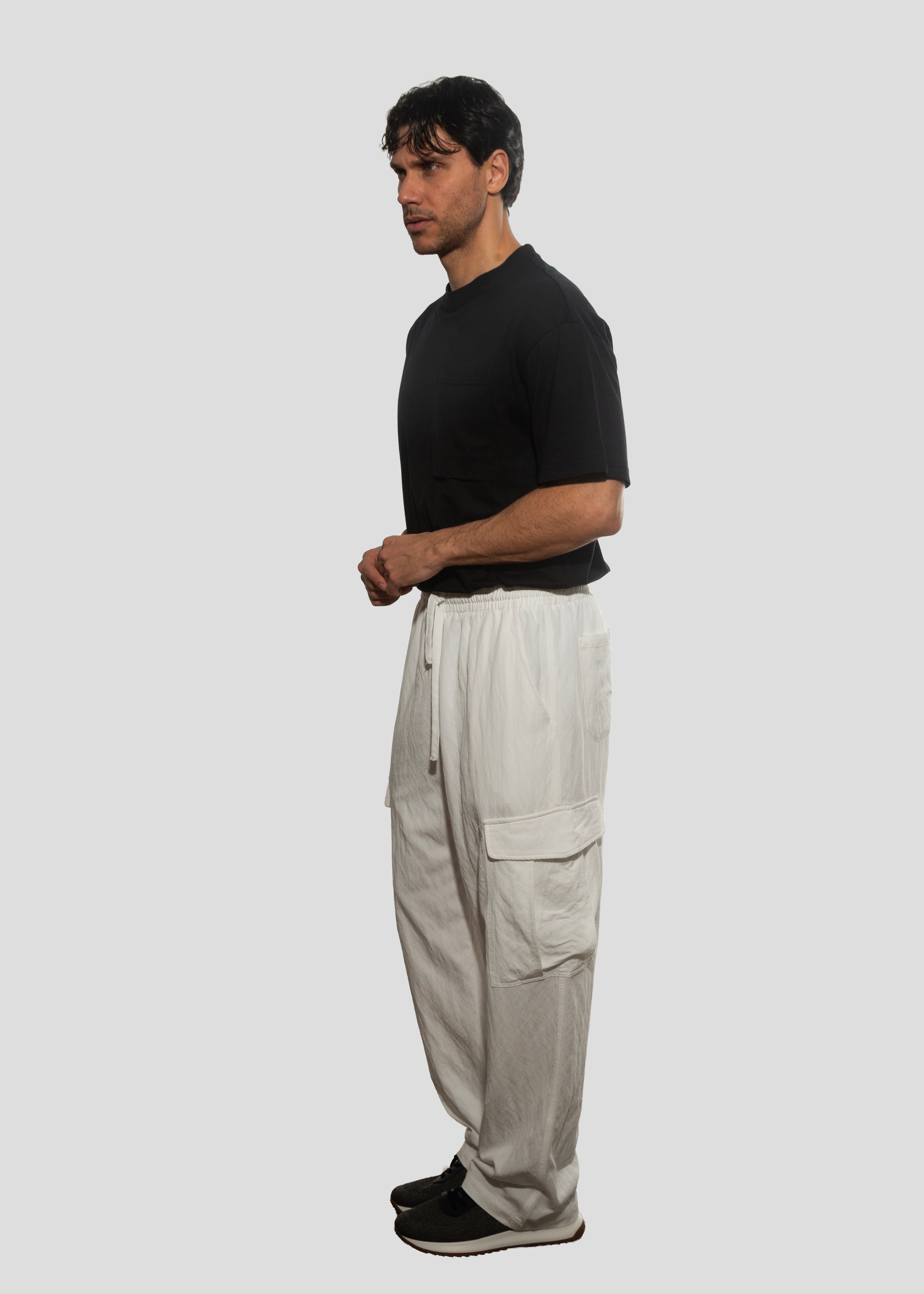 CARGO PANTS POCKETS WHITE