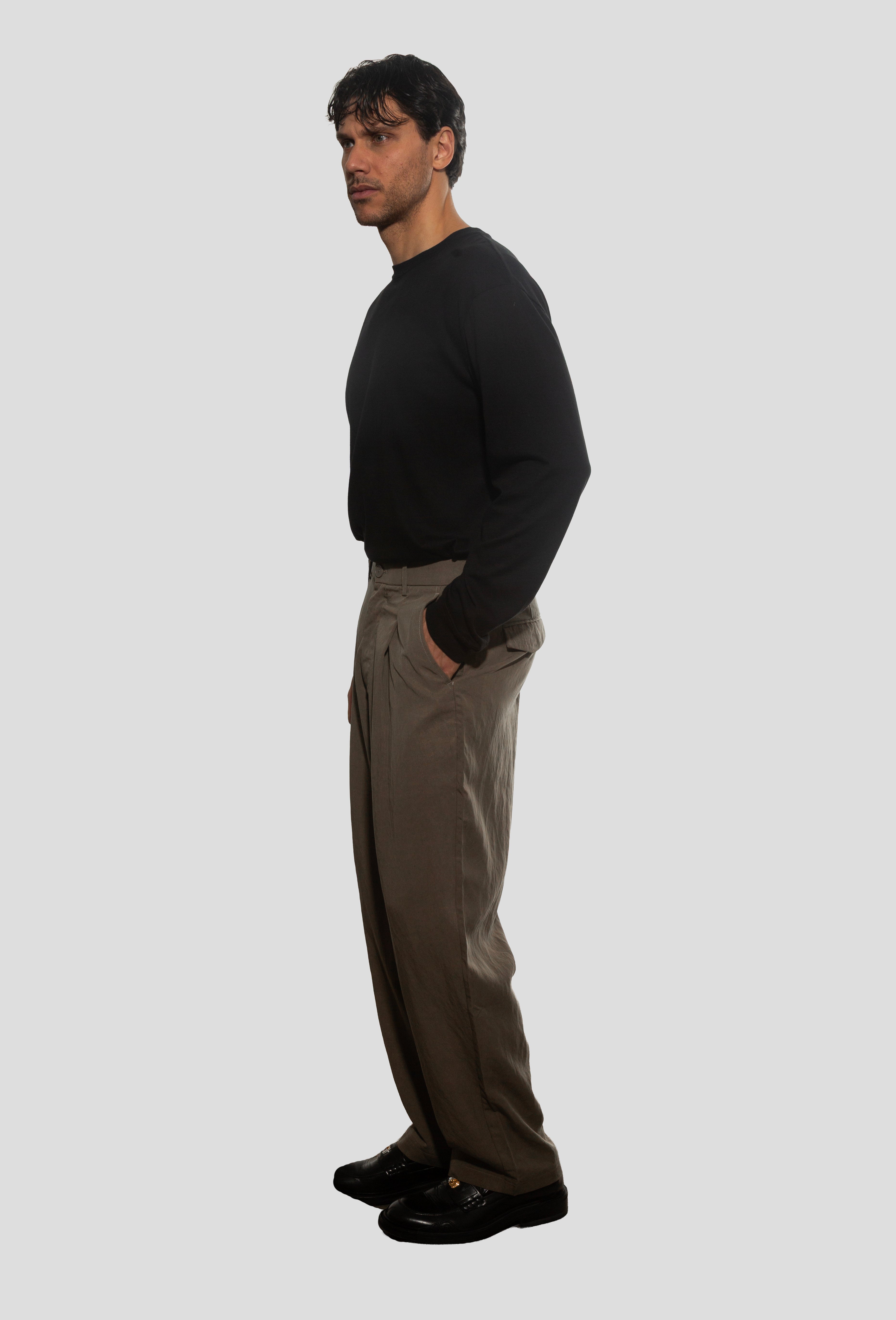 LYOCELL TROUSERS OLIVE