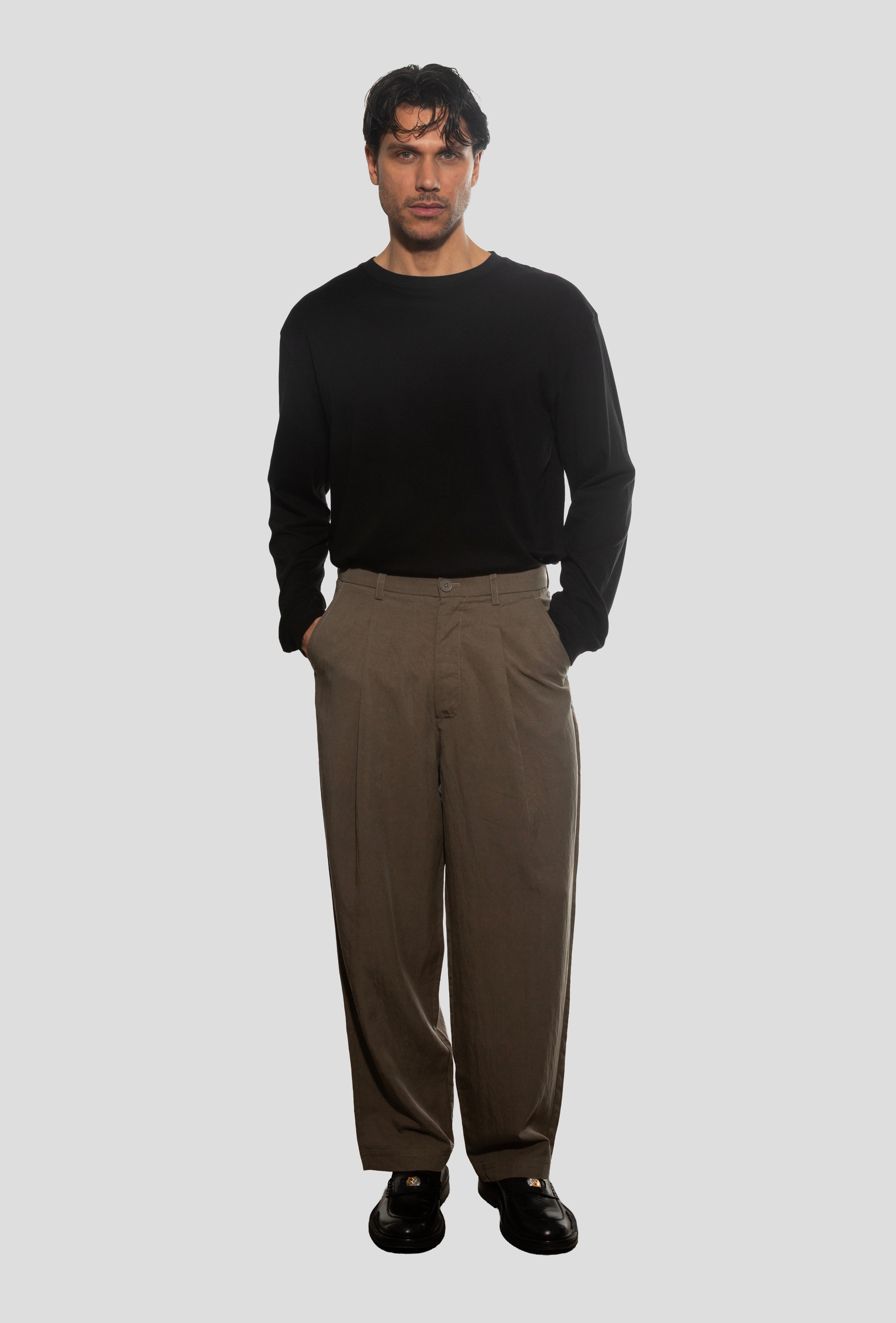LYOCELL TROUSERS OLIVE